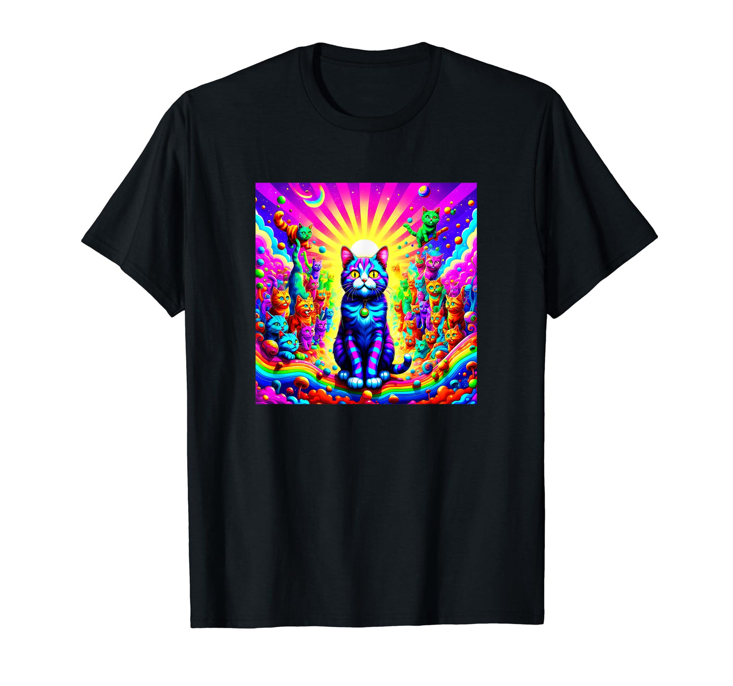 Psychedelic Cats - For Cat Lovers T-Shirt for Men Women
