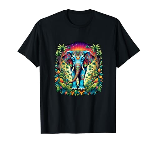 Psychedelic Jungle Elephant T-Shirt