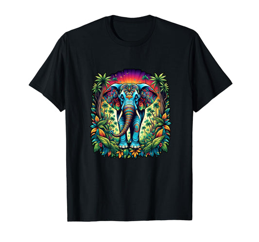Psychedelic Jungle Elephant T-Shirt