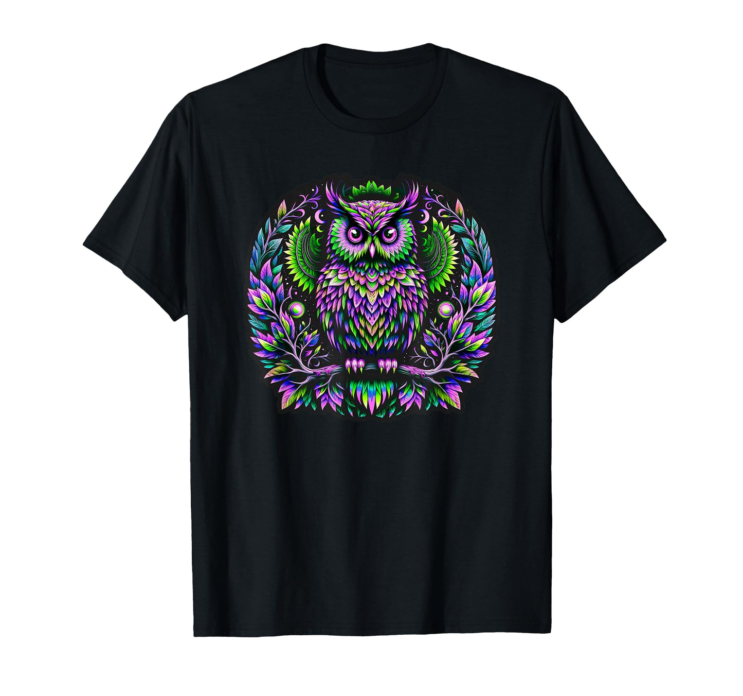 Psychedelic Owl - Midnight Indigo T-Shirt