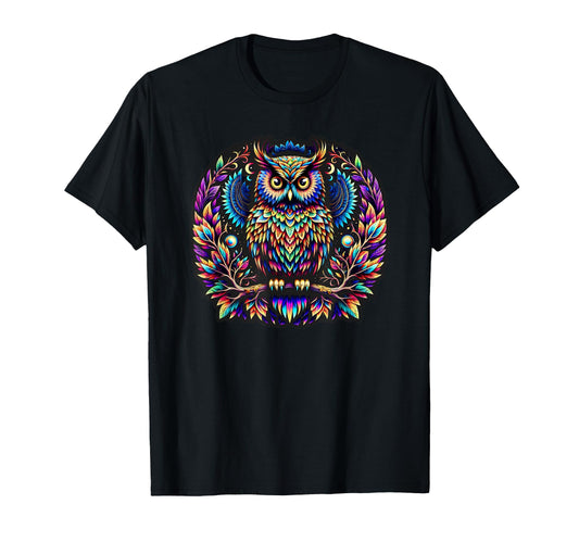 Psychedelic Owl - Daybreak Blue T-Shirt