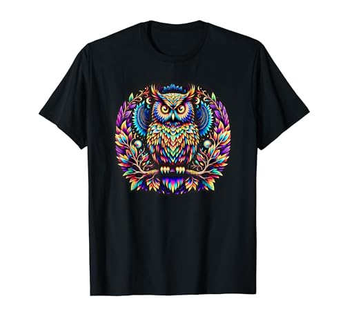 Psychedelic Owl - Daybreak Blue T-Shirt