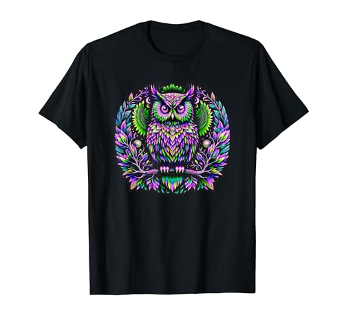 Psychedelic Owl - Midnight Indigo T-Shirt